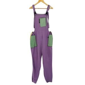 Melanzana Remelly'd purple green overalls